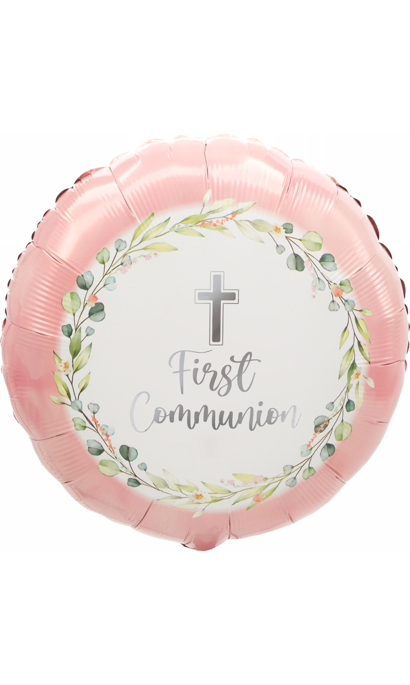 My First Communion Pink Standard Circle Foil Balloon 17" (42cm)
