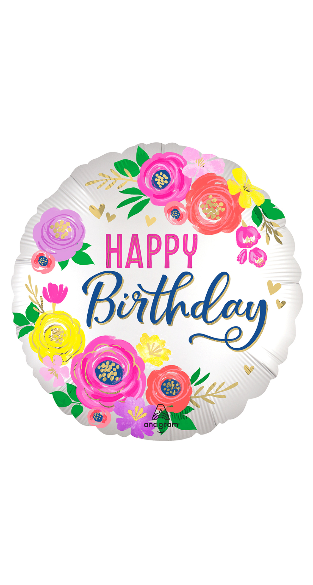 Artful Floral Birthday Foil Balloon - 45cm