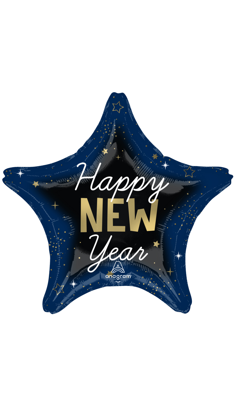 Happy New Year Celestial Foil Balloon - 43cm