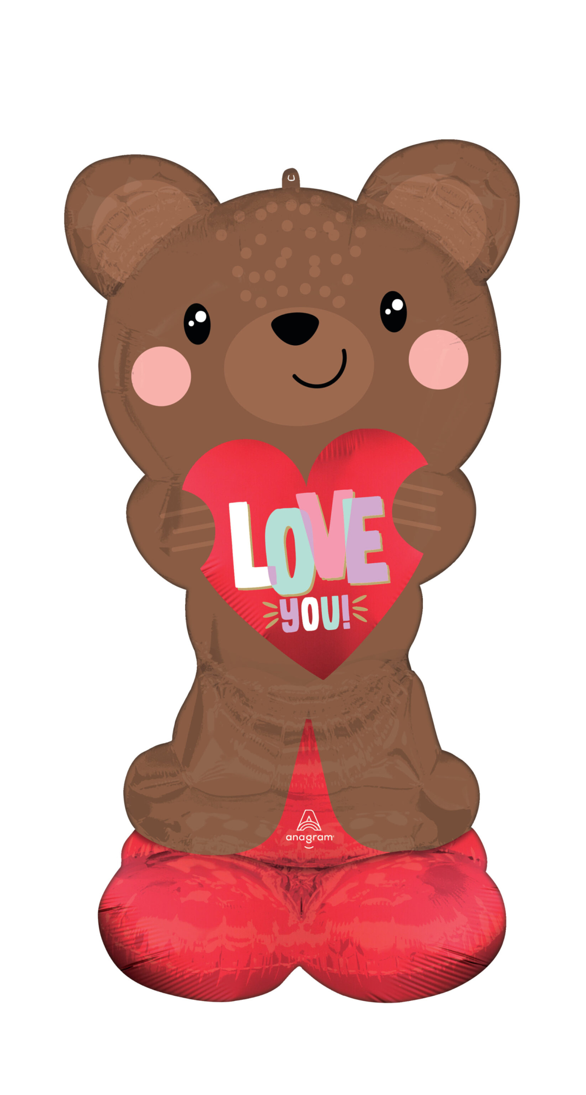 Satin Brown Love Bear Airloonz Foil Balloon - 68 x 124cm