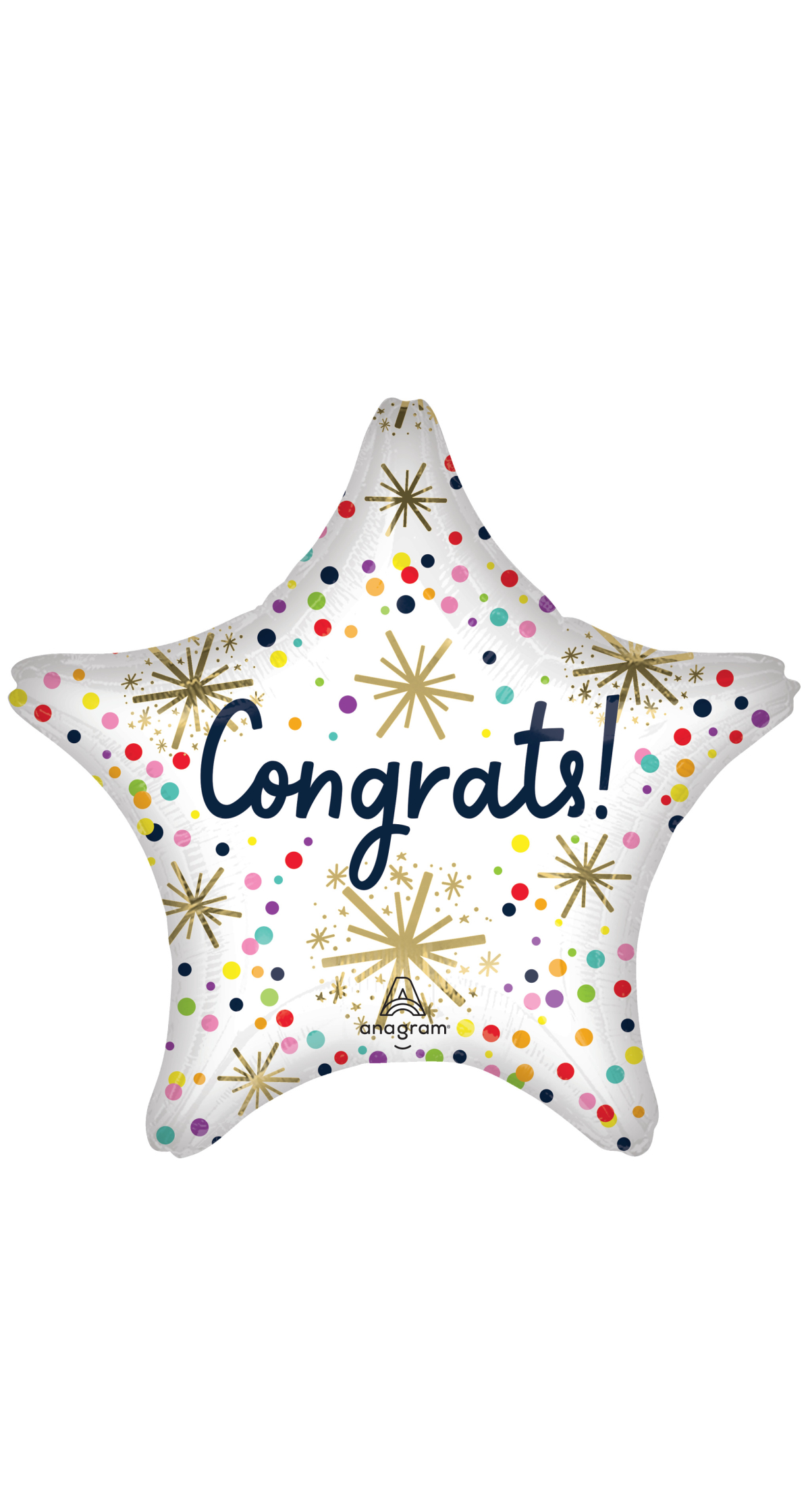 Confetti Sprinkle Congrats Jumbo Star Foil Balloon - 71 x 71cm
