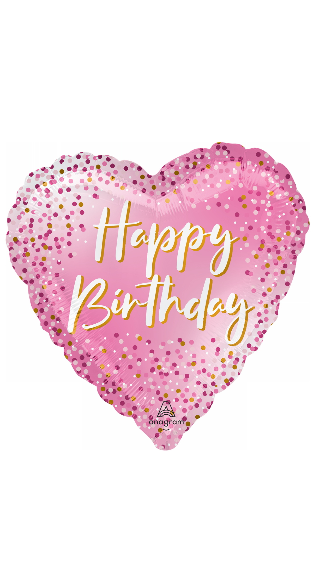 Happy Birthday Dots Standard Heart Foil Balloon 17" (42cm)