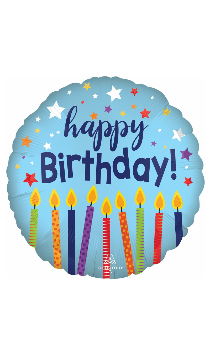 Satin Happy Birthday Celebrate Standard Circle Foil Balloon 17" (42cm)
