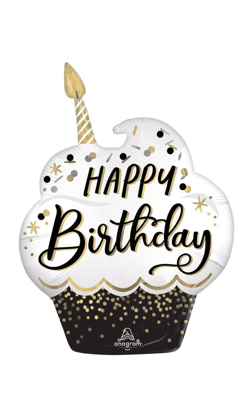 Satin BSG Birthday Wishes SuperShape Foil Balloon - 55 x 73cm