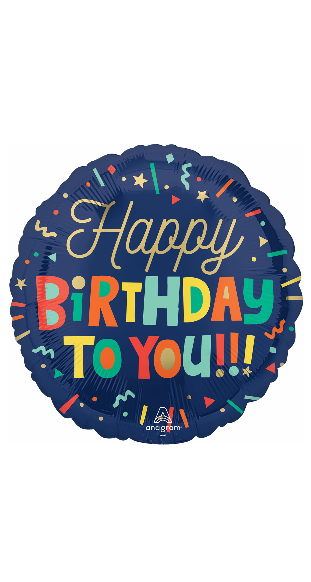Bright Birthday Blocks Standard Circle Foil Balloon 17" (42cm)