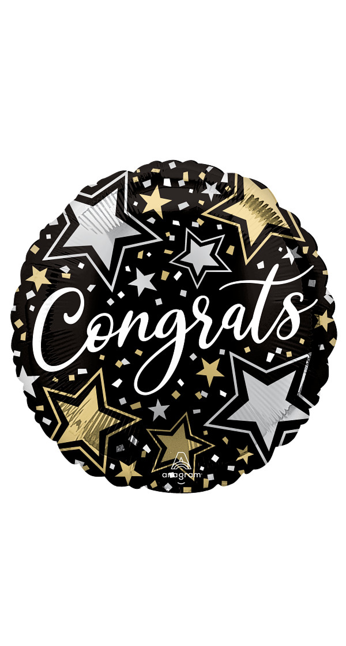 Congrats Stars Standard Circle Foil Balloon 17" (42cm)