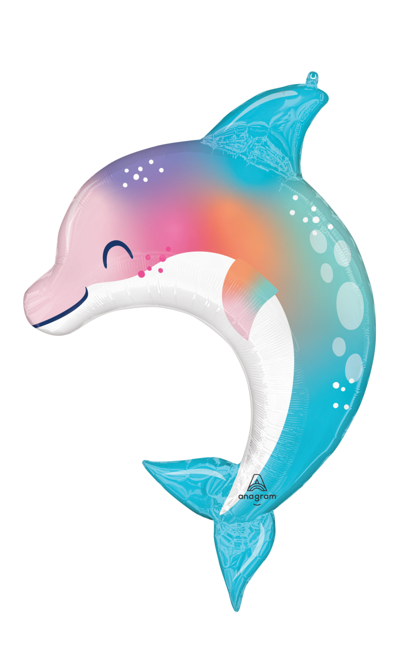 Under The Sea Dolphin SuperShape Foil Balloon - 78 x 83cm