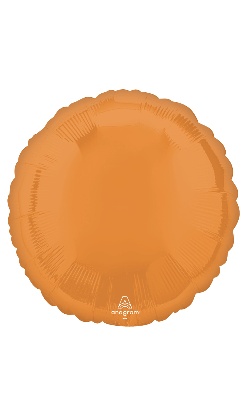 Vibrant Orange Standard Circle Foil Balloon 17" (42cm)