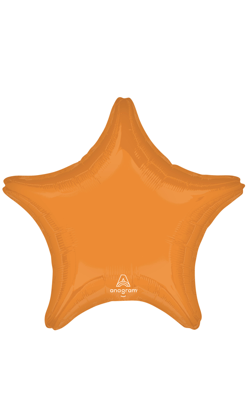 Vibrant Orange Standard Star Foil Balloon 17" (42cm)