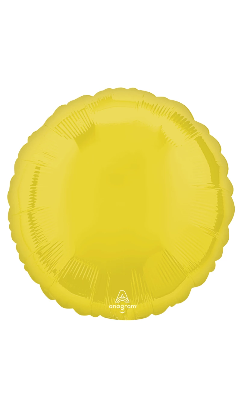 Vibrant Yellow Standard Circle Foil Balloon 17" (42cm)