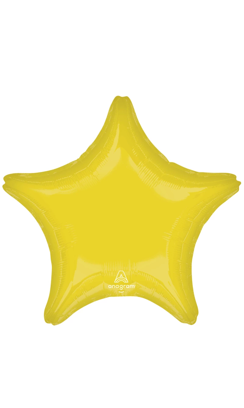 Vibrant Yellow Standard Star Foil Balloon 17" (42cm)