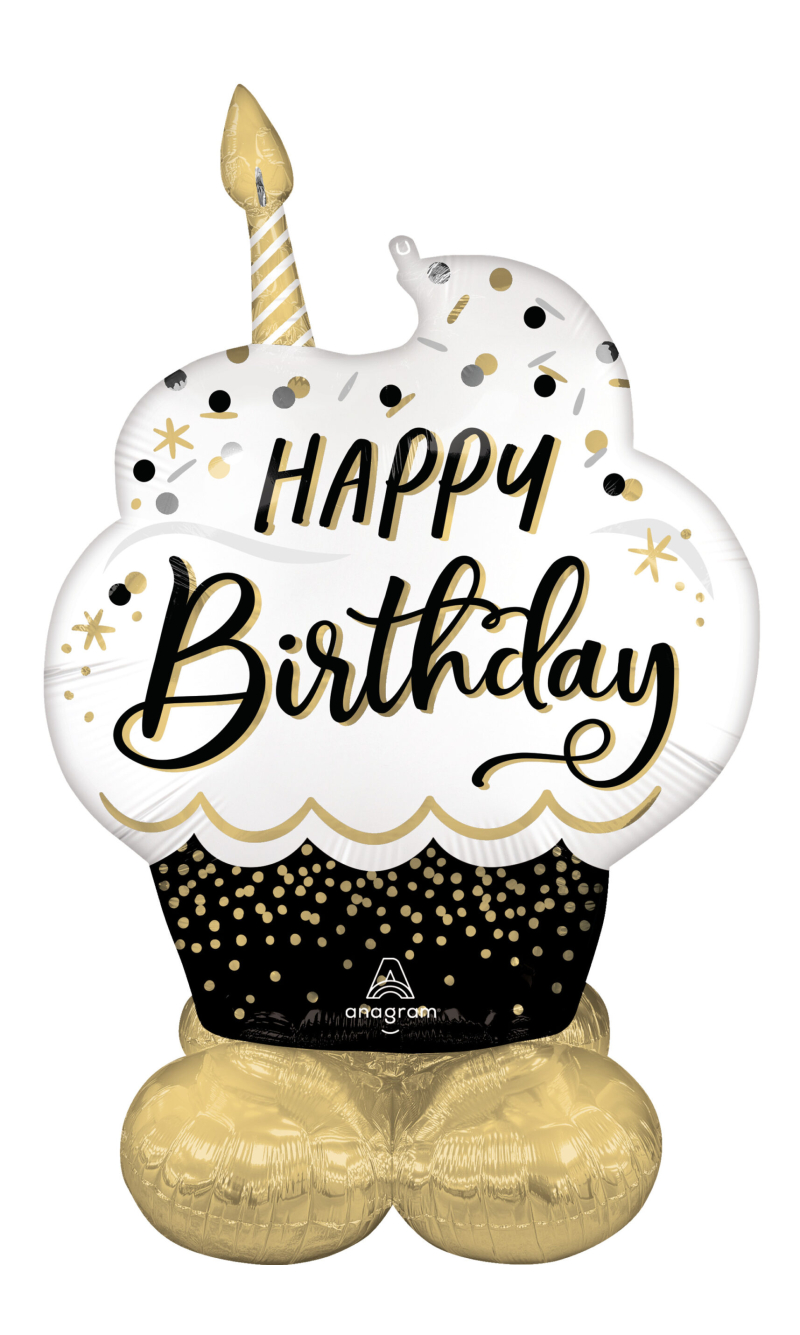 Satin BSG Birthday Wishes Airloonz Foil Balloon - 86 x 132cm