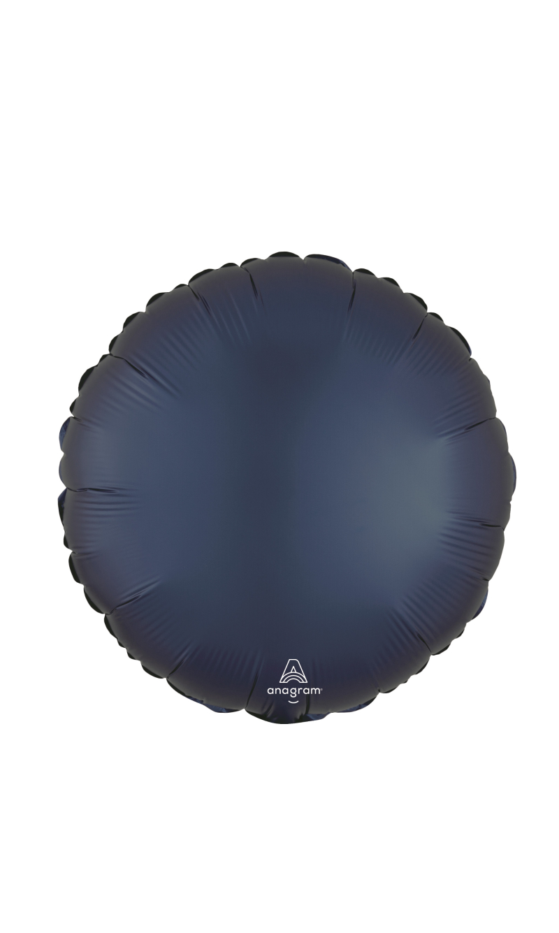 Satin True Navy Standard Circle Foil Balloon 17" (42cm)