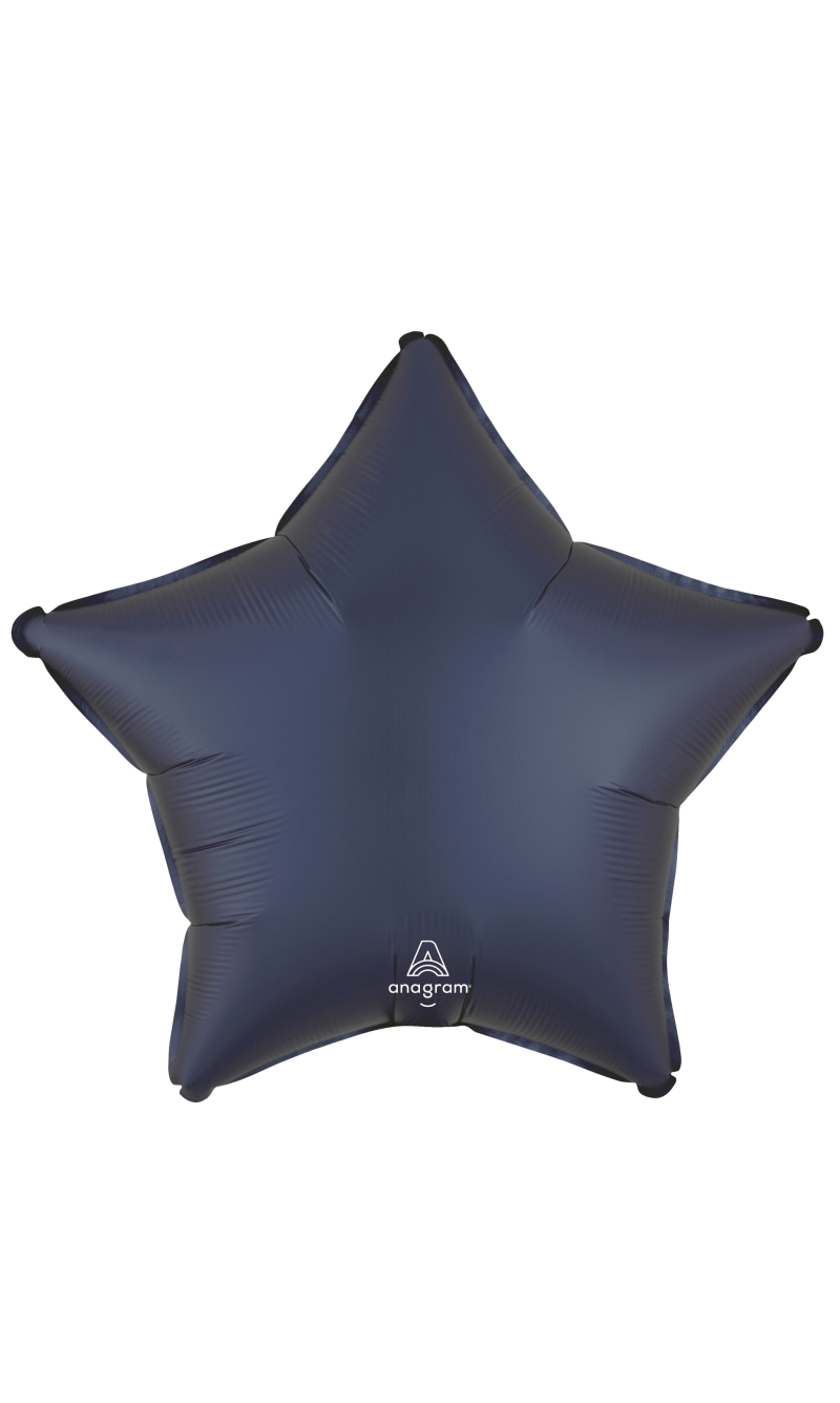 Satin True Navy Star Standard Star Foil Balloon 17" (42cm)