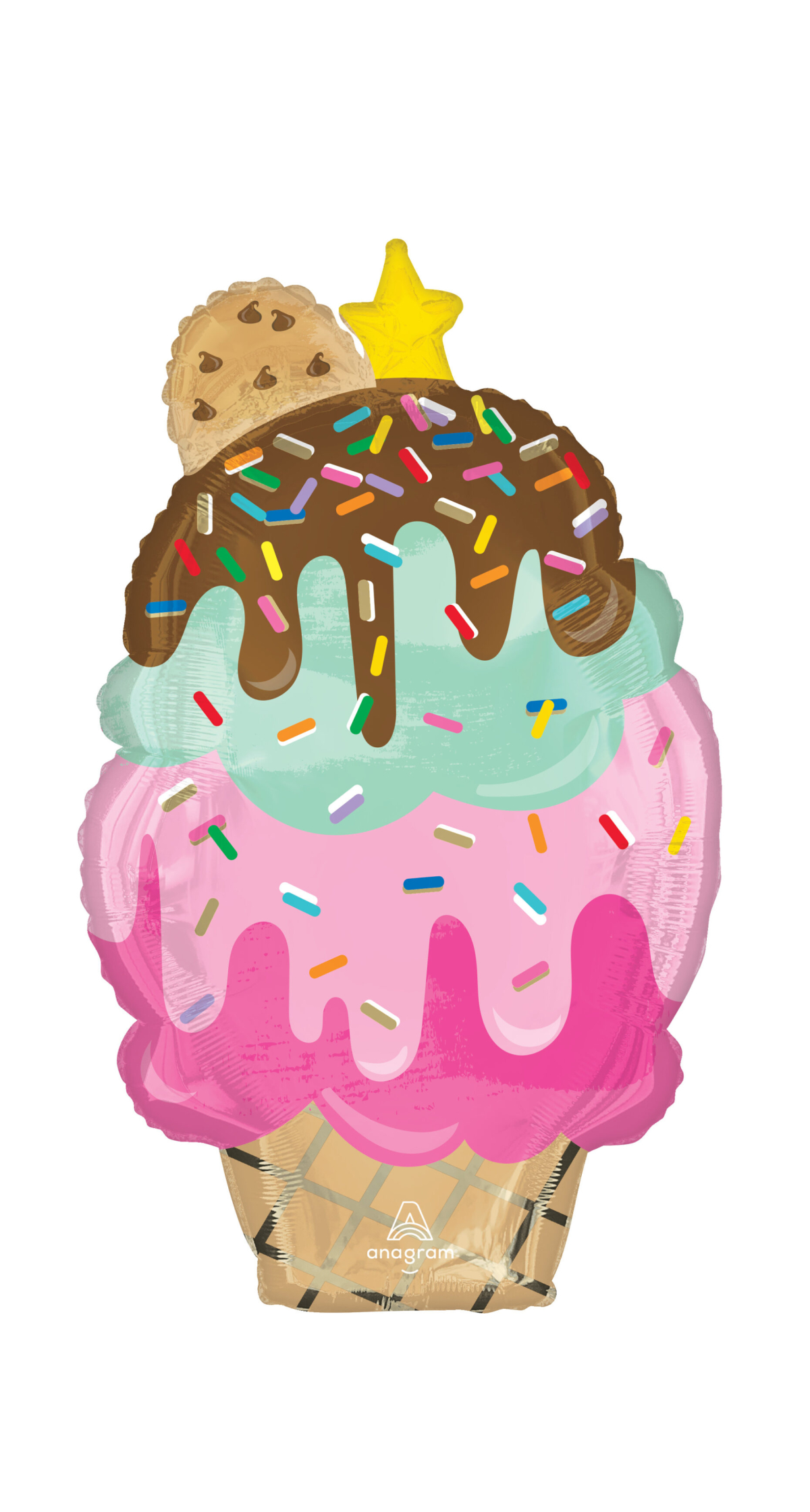 Here's the Scoop Cone SuperShape Foil Balloon - 48 x 76cm