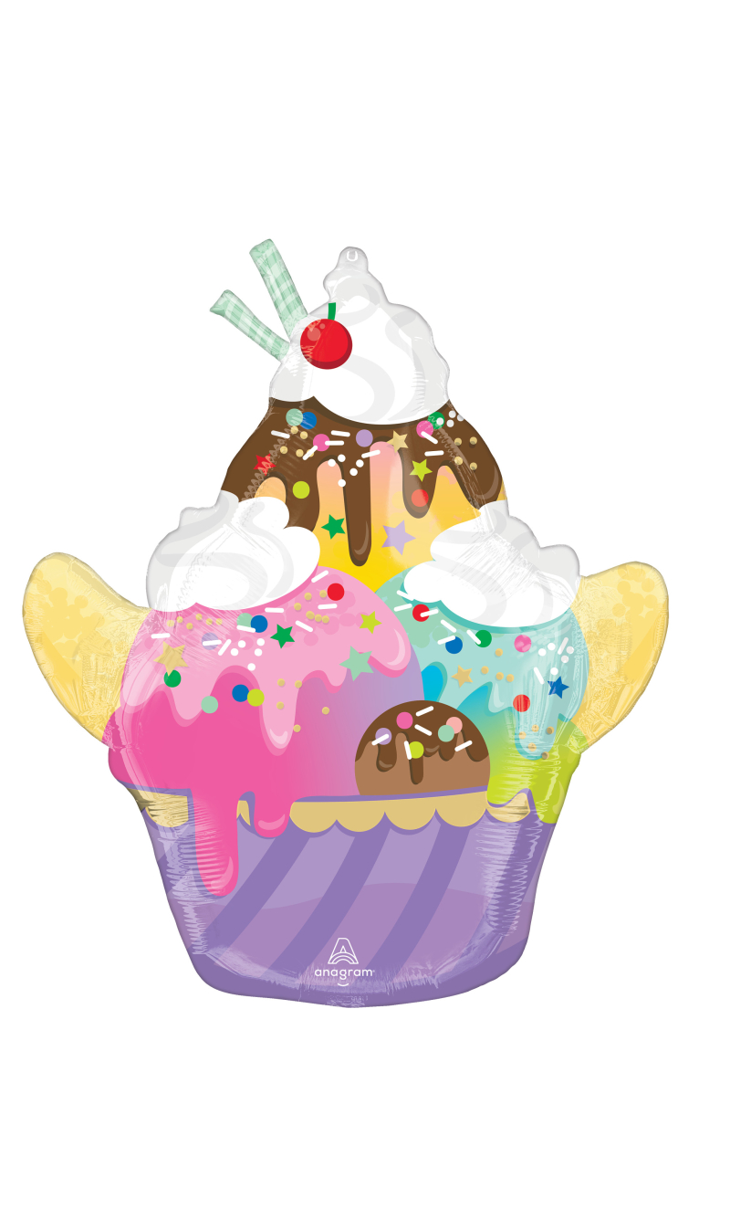 Here's the Scoop Sundae SuperShape Foil Balloon - 55cm x 66cm