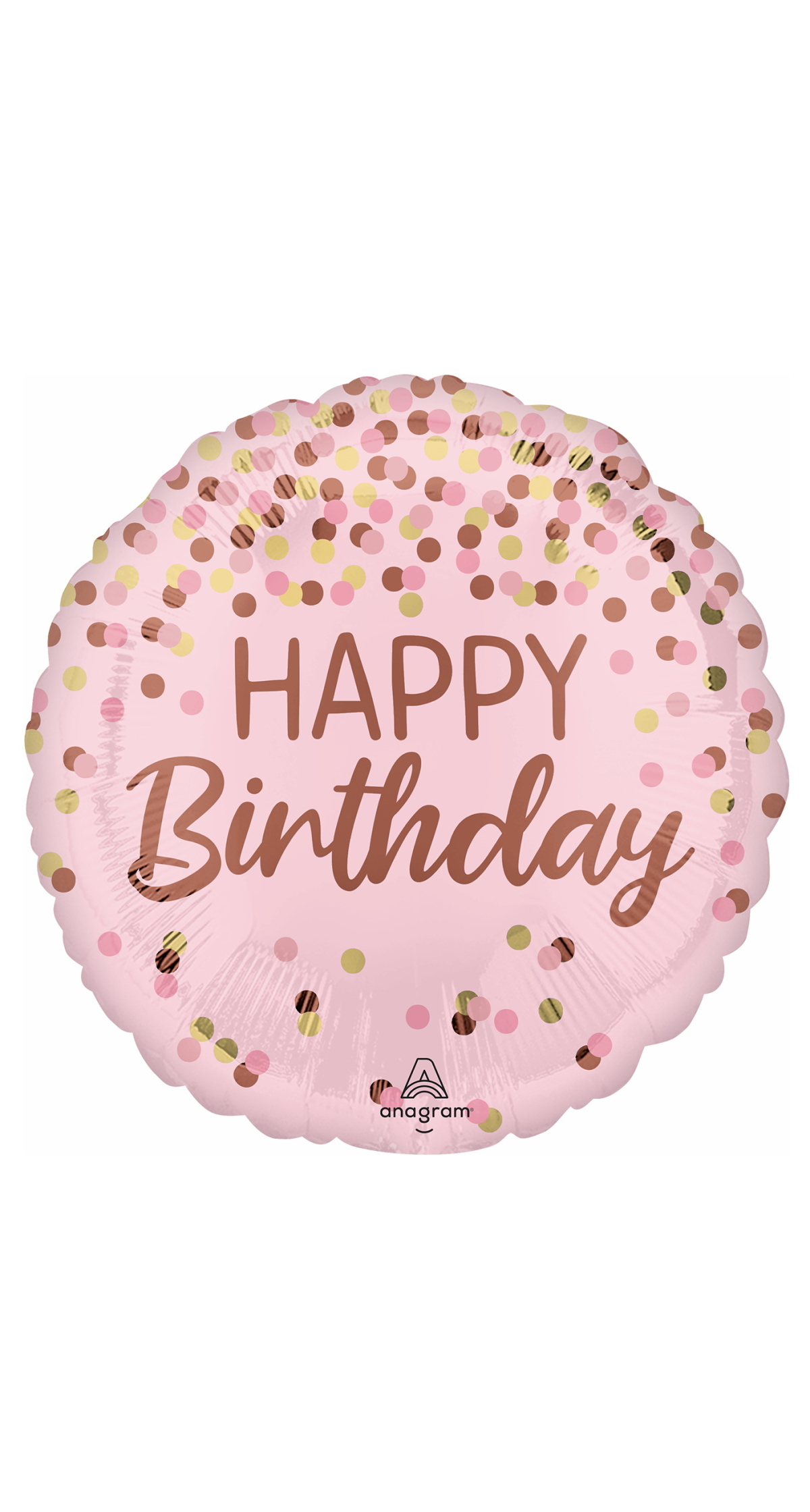 Pretty Pink Happy Birthday Standard Circle Foil Balloon 17" (42cm)