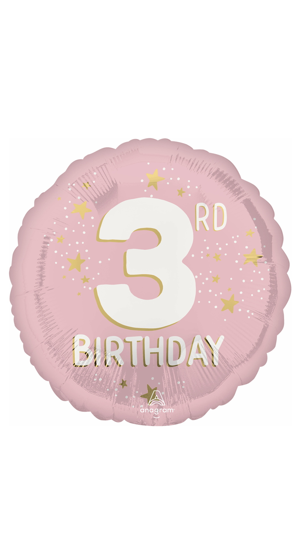 Little Miss 3 Standard Circle Foil Balloon 17" (42cm)