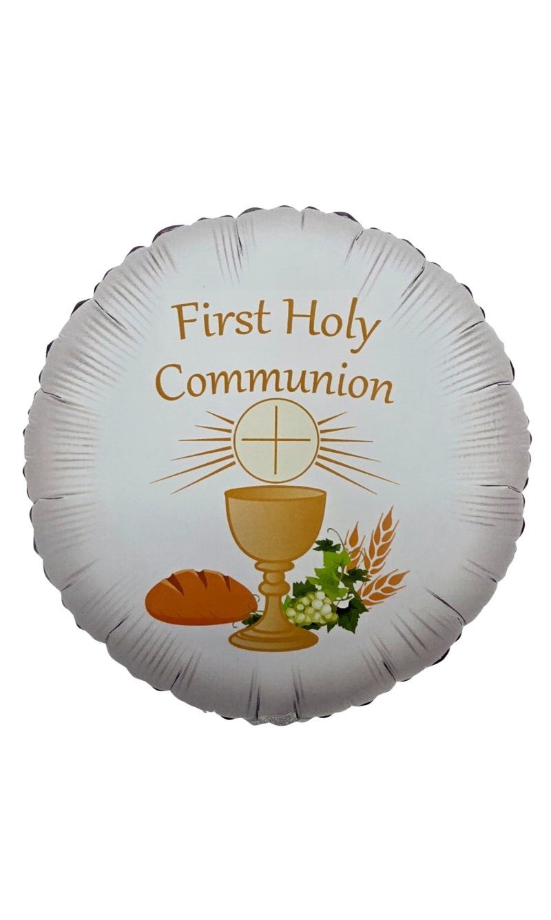 First Holy Communion White & Gold - 18" Foil Balloon