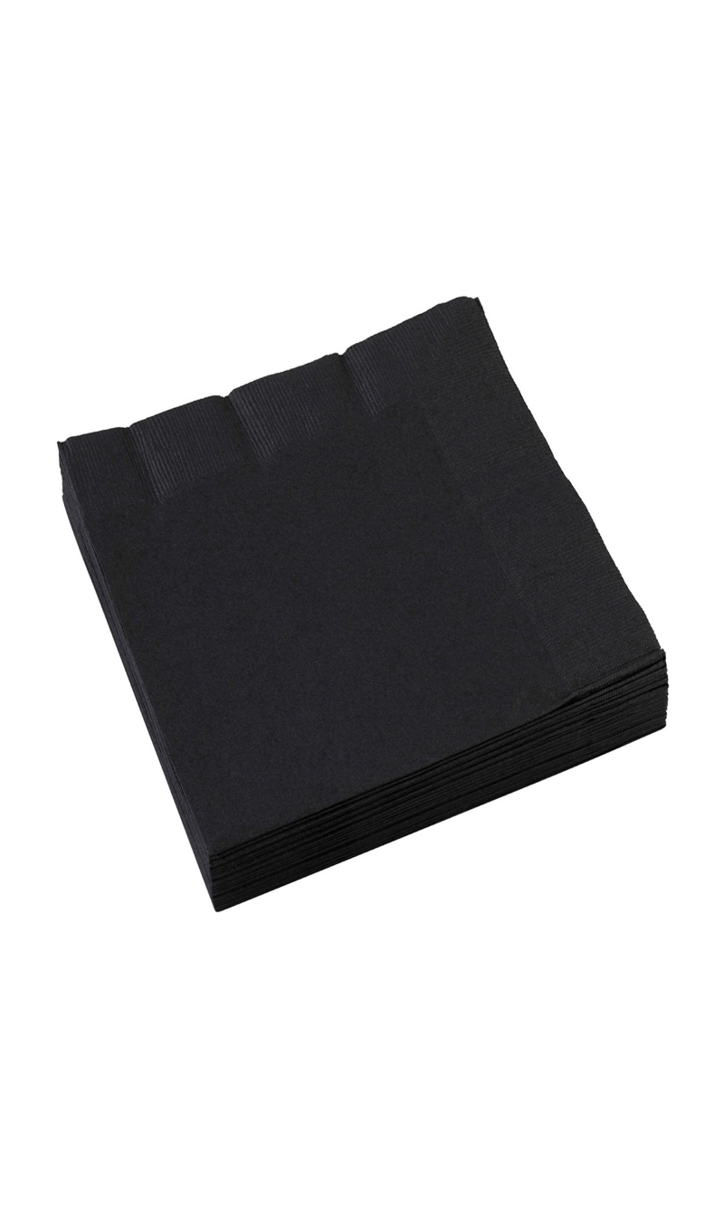 Napkins Black 33 x 33cm - 20pk