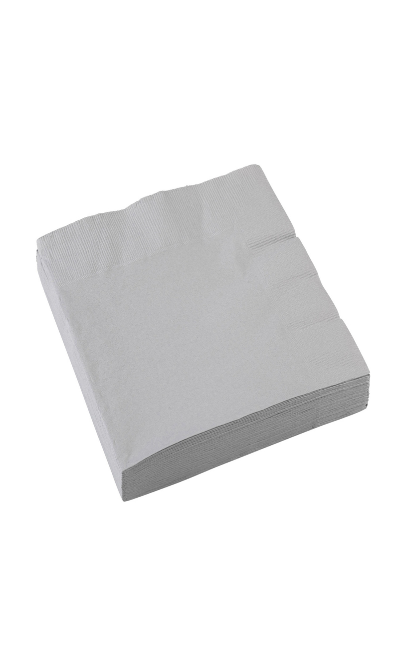 Napkins Silver 33 x 33cm - 20pk
