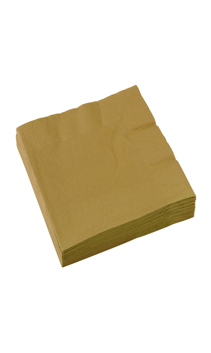 Napkins Gold 33 x 33cm - 20pk