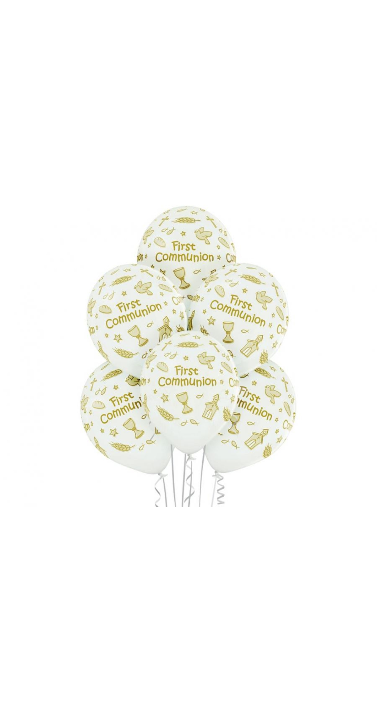 First Communion Latex Balloons - 6pk