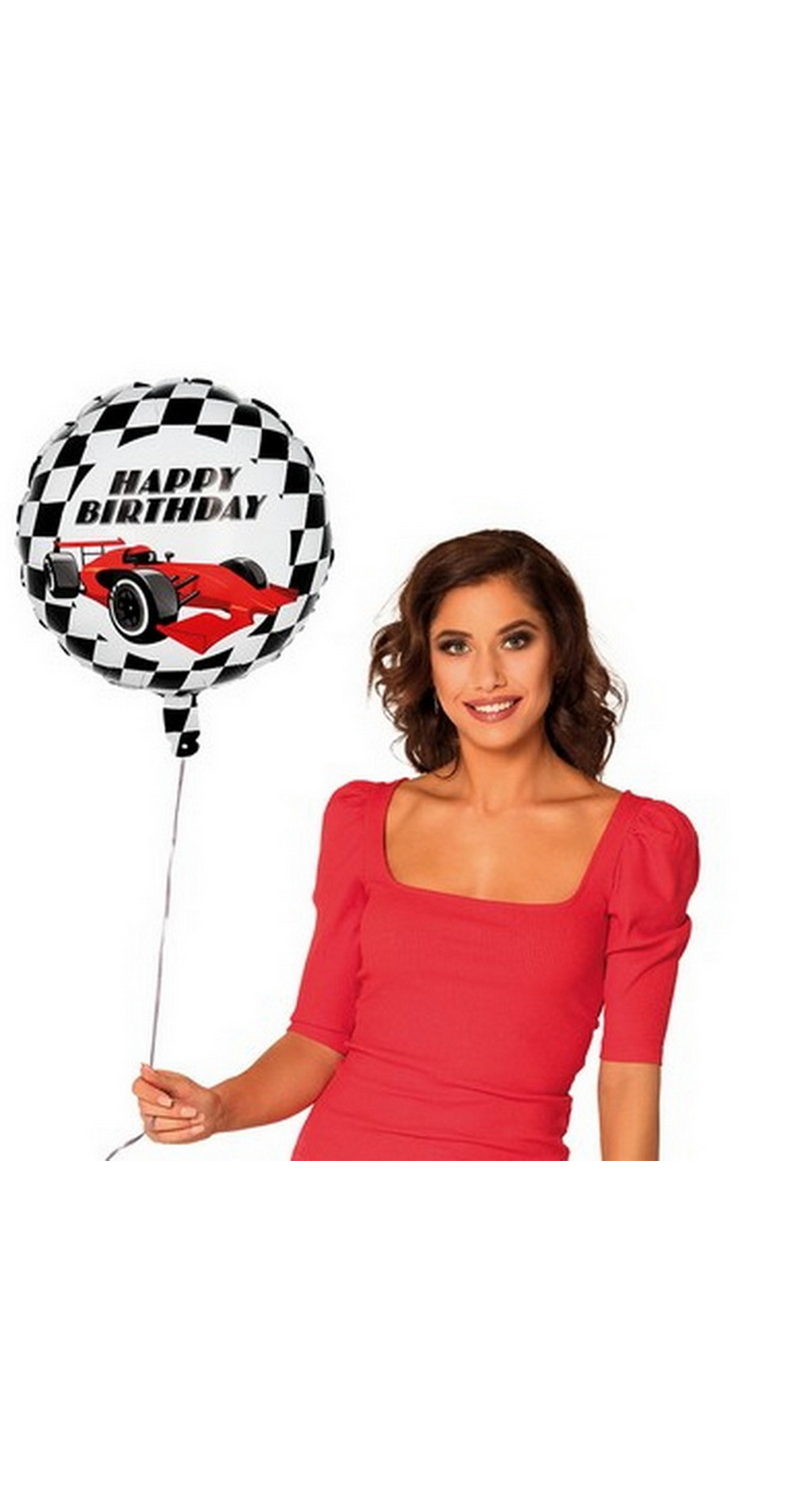 Happy Birthday Racing Foil Balloon 45cm - Image 2
