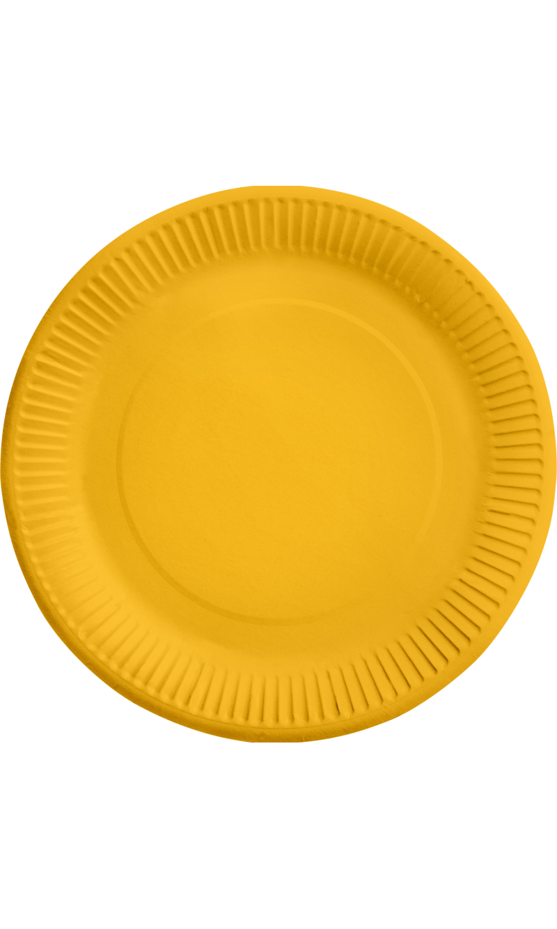 Sunshine Yellow Paper Plates 23cm – 8pk