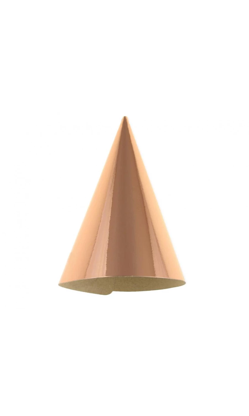 Party Hats Metallic Rose Gold - 6pk
