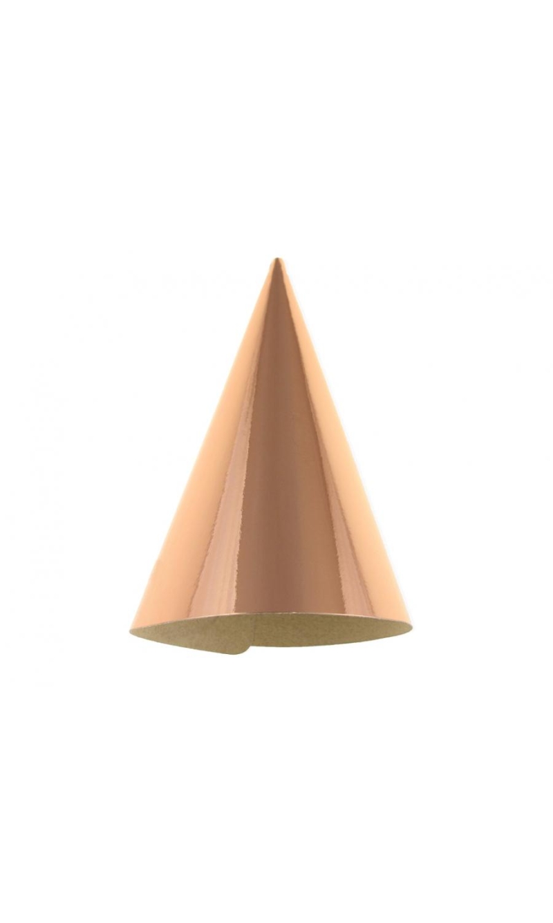 Party Hats Metallic Rose Gold - 6pk