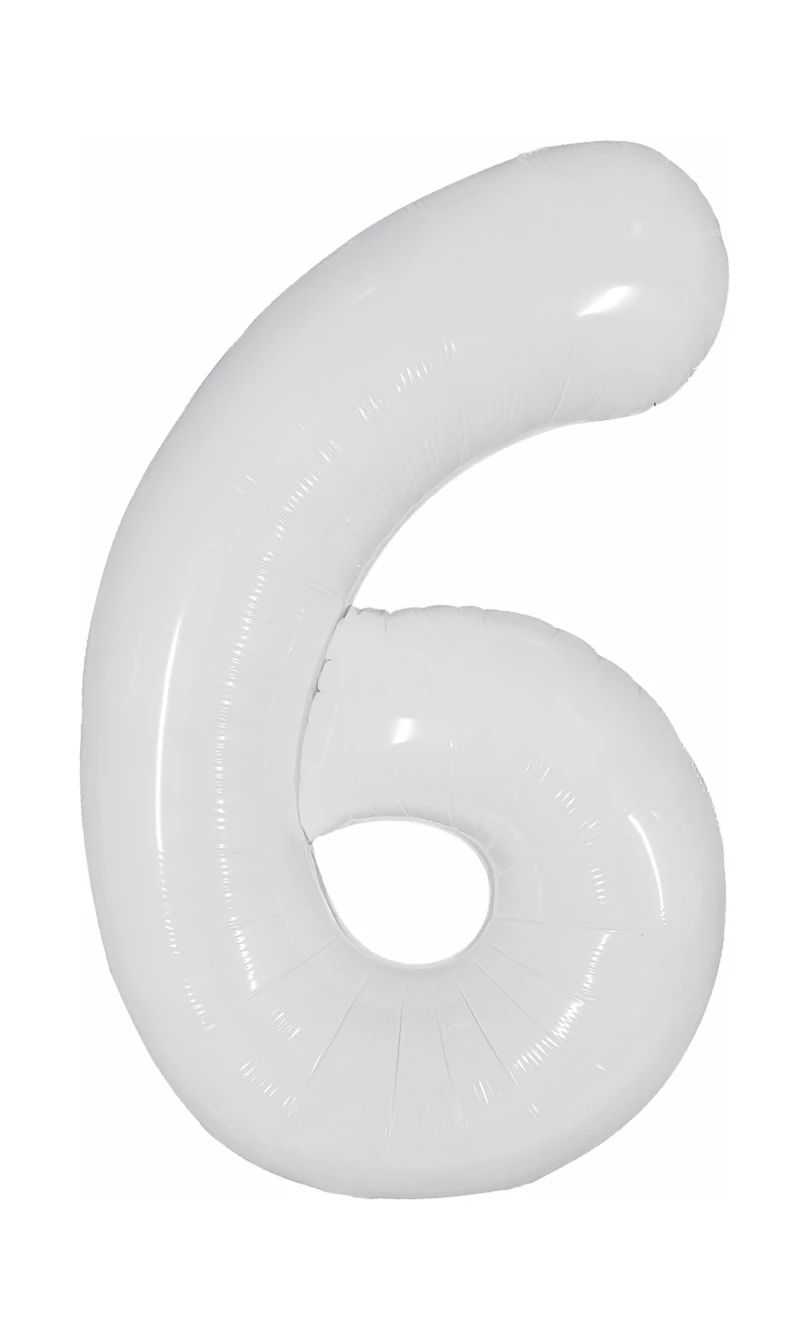 40 Inch Foil Balloon Number 6 - White
