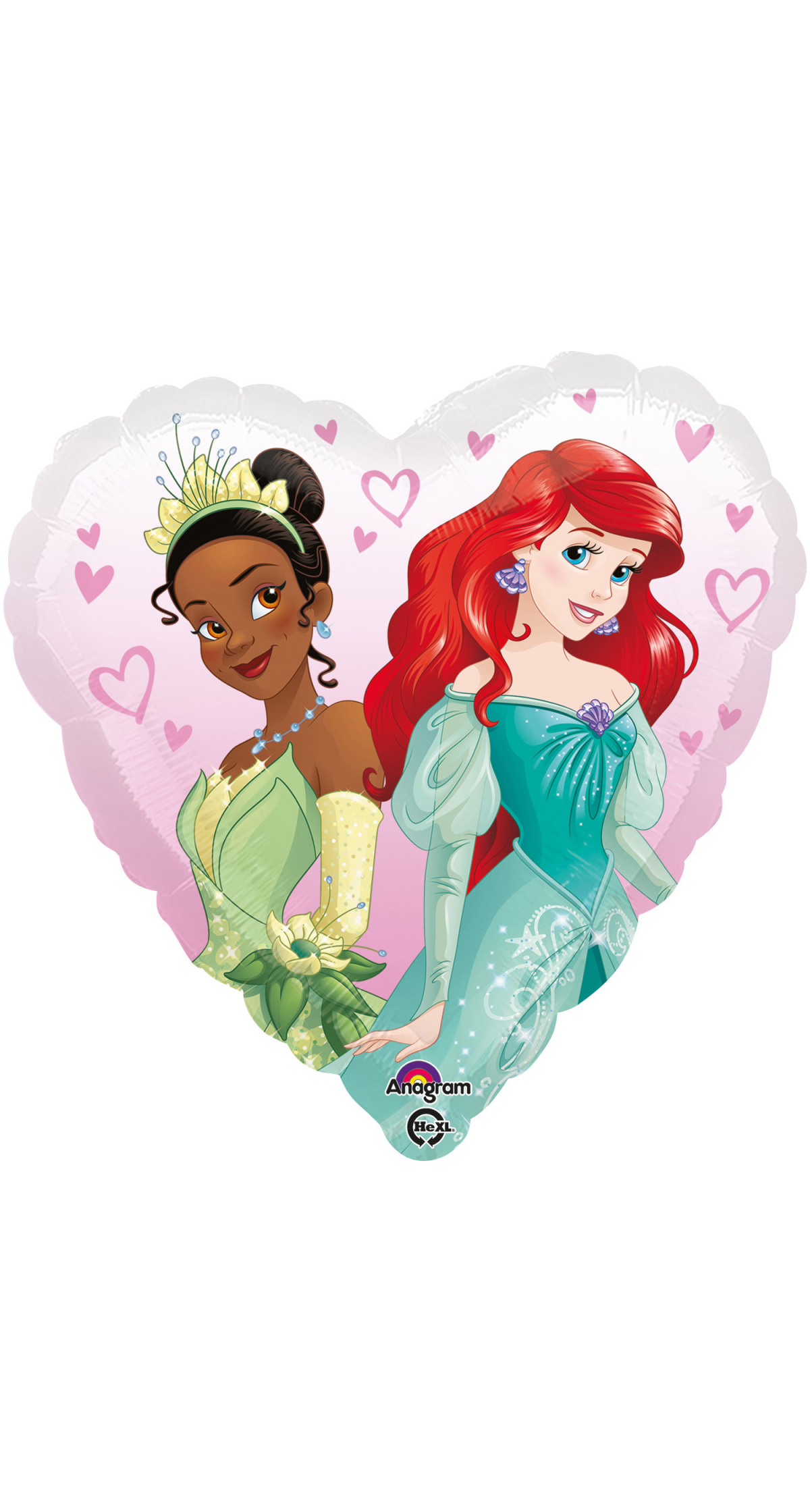 Multi-Princess Heart Foil Balloon 43cm - Image 2