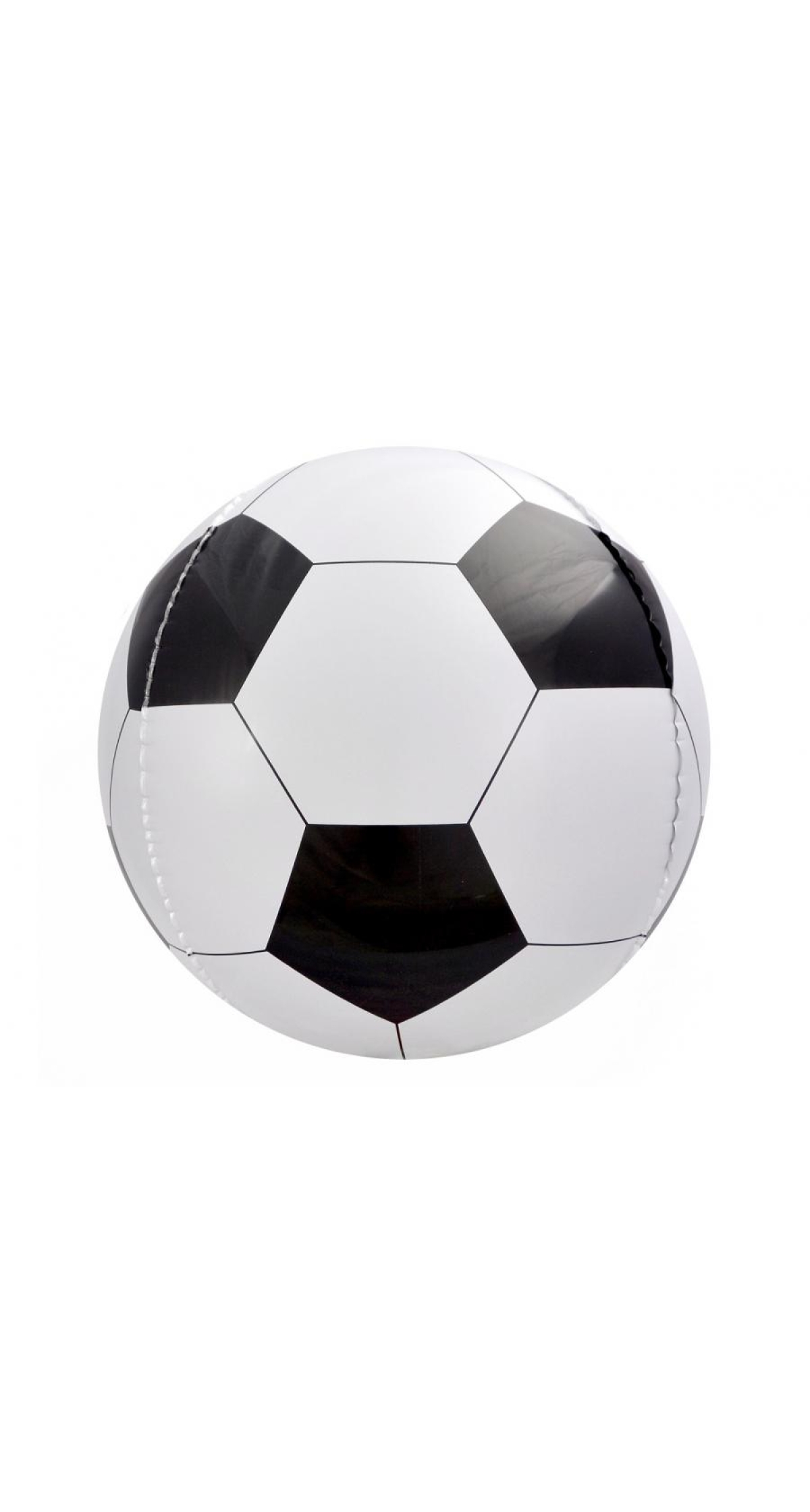 Football Foil Balloon Sphere-Shape Black & White - 16 Inch