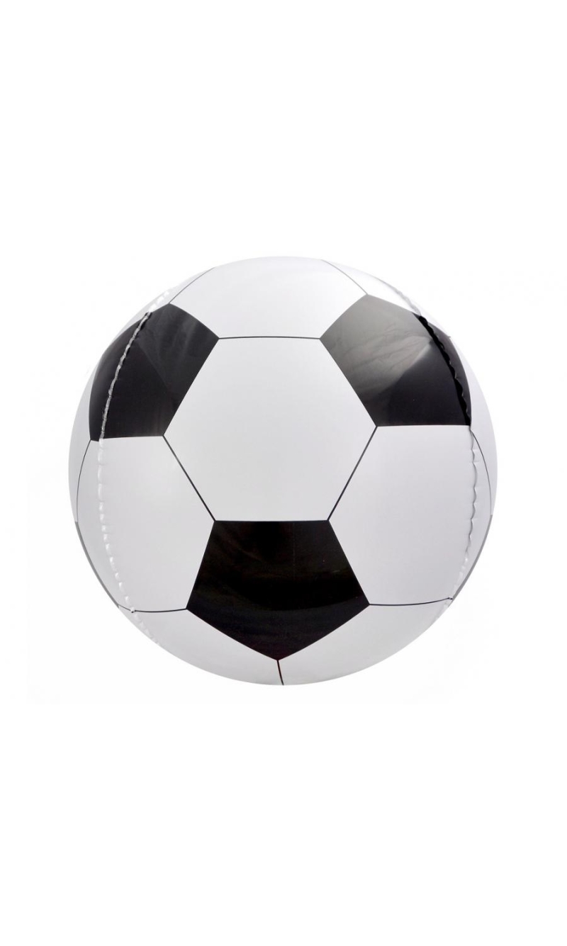 Football Foil Balloon Sphere-Shape Black & White - 16 Inch