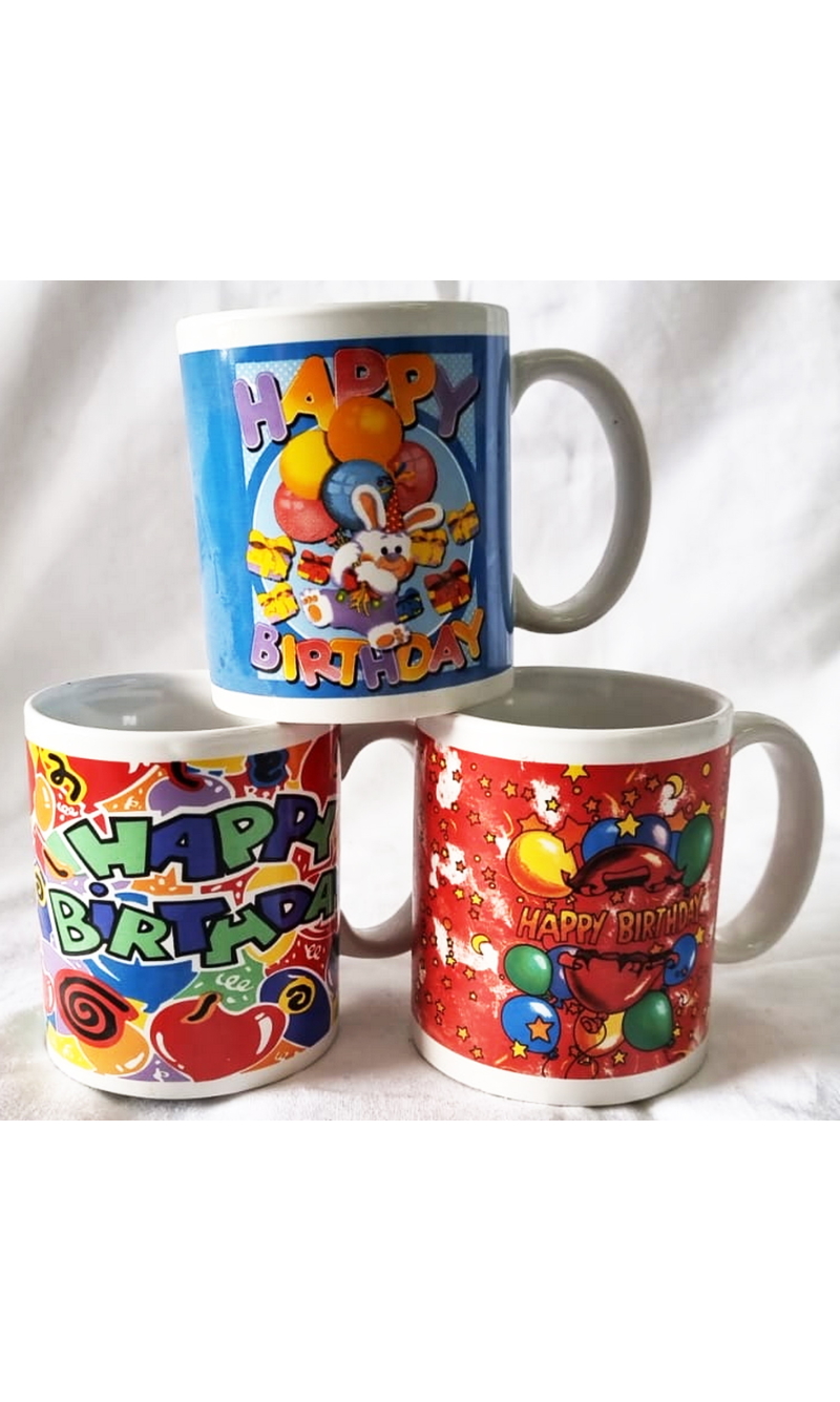 Happy Birthday Gift Mug Assorted Designs - 8cm