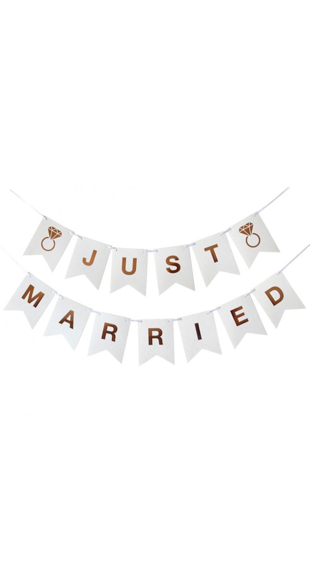 Wedding Paper Garland Just Married 300cm, DIY, Flag's Hight 18cm