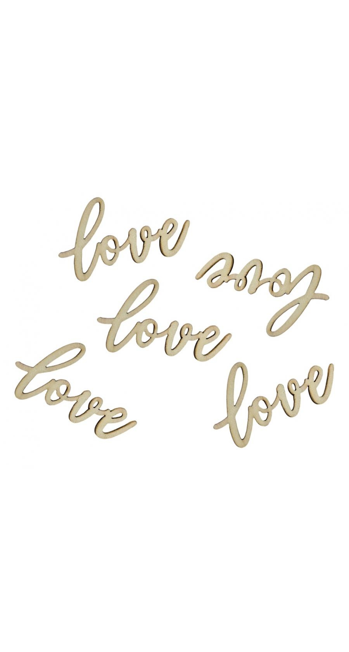 Wooden Confetti Love, 6 x 3cm - 18pcs