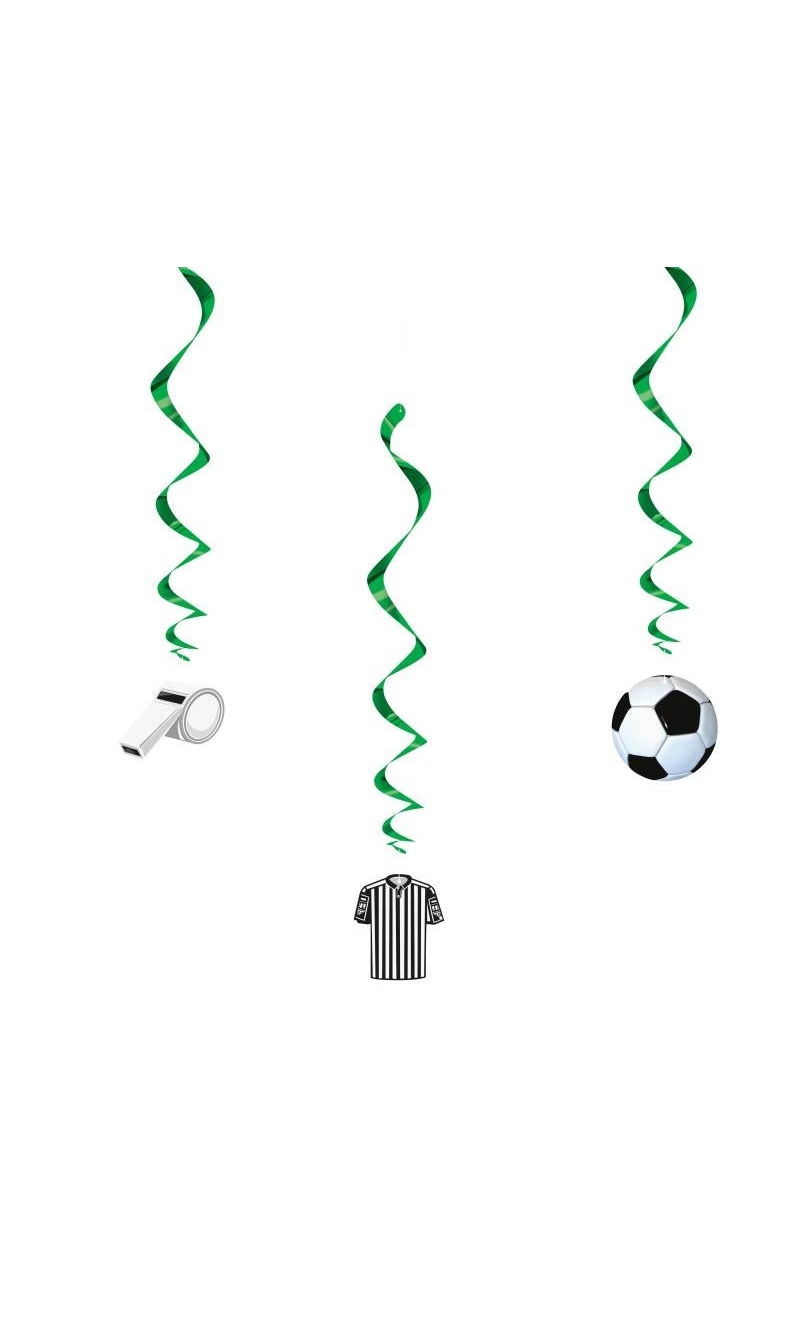 Football Hanging Swirl Decorations - 3pk