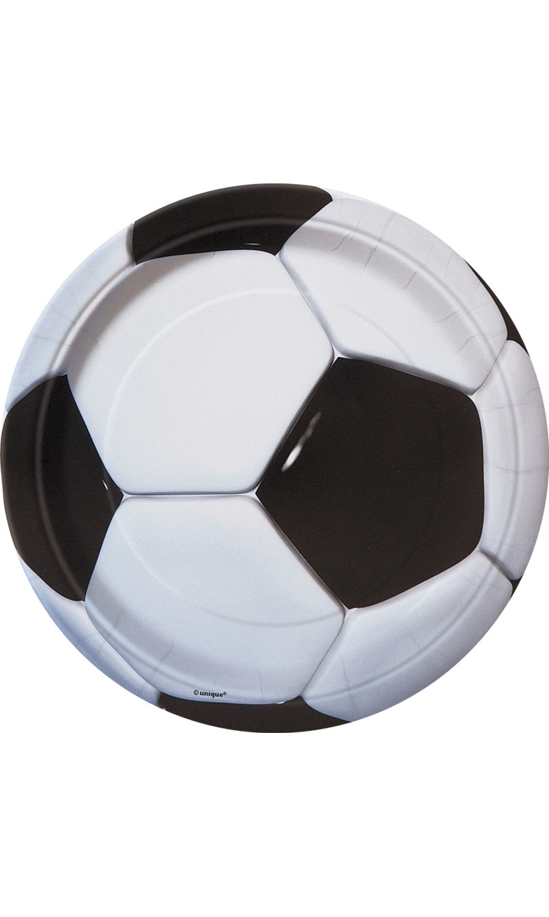 Football Round 9" Inch Dinner Plates - 8pk