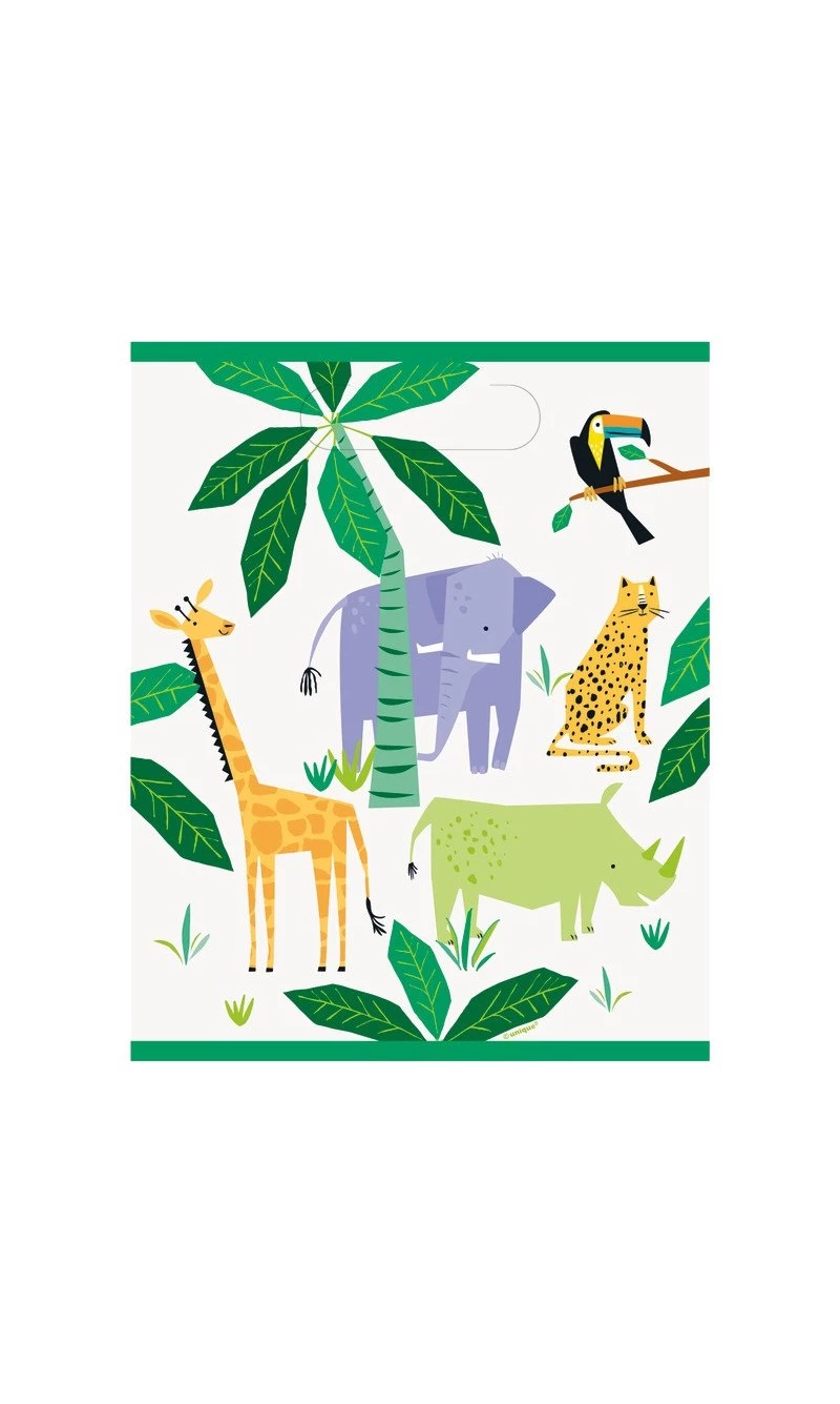 Animal Safari Party Favor Loot Bags - 8pk