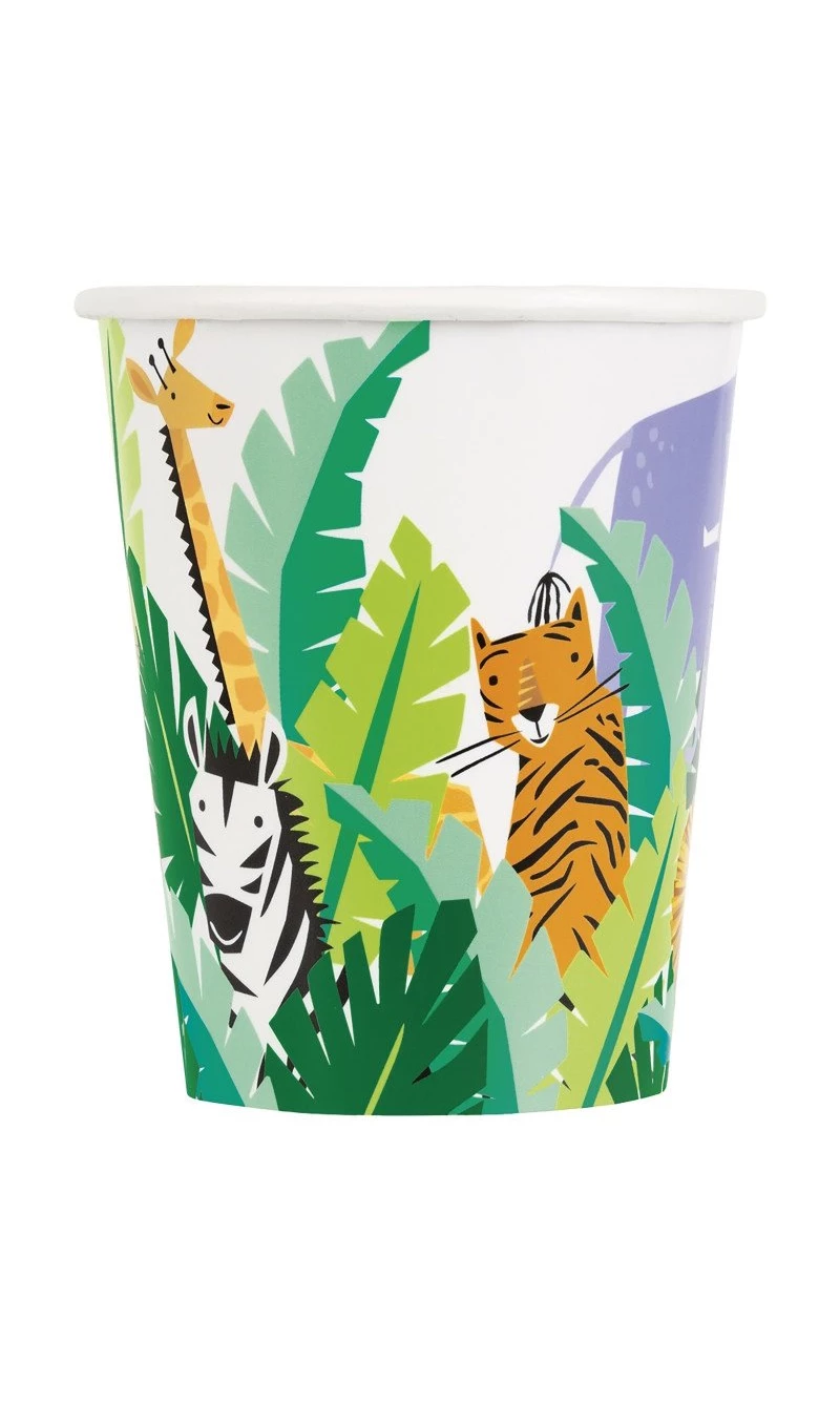 Animal Safari 266ml Party Paper Cups - 8pk