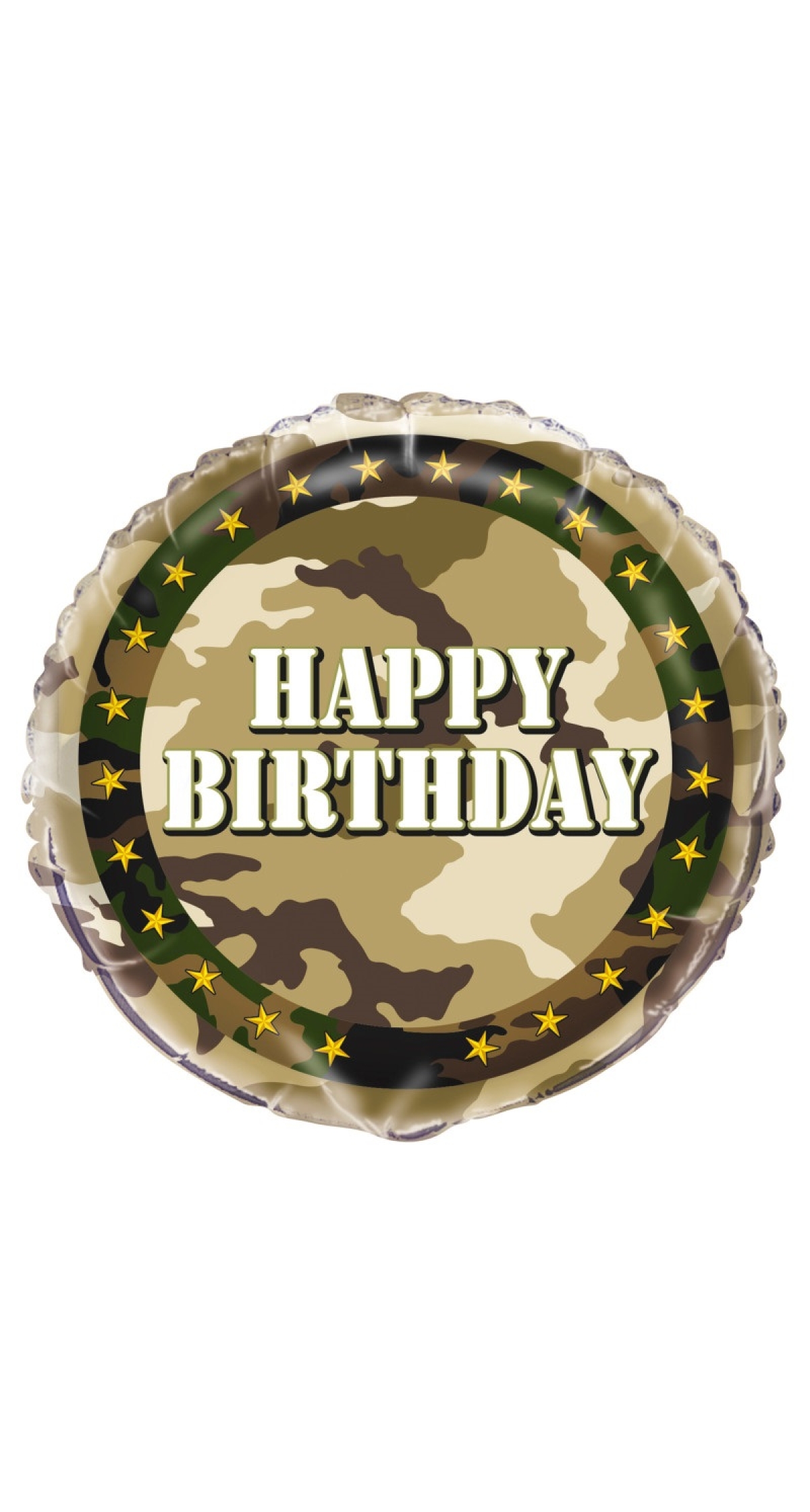 Military Camo Round Foil Balloon 18 Inch
