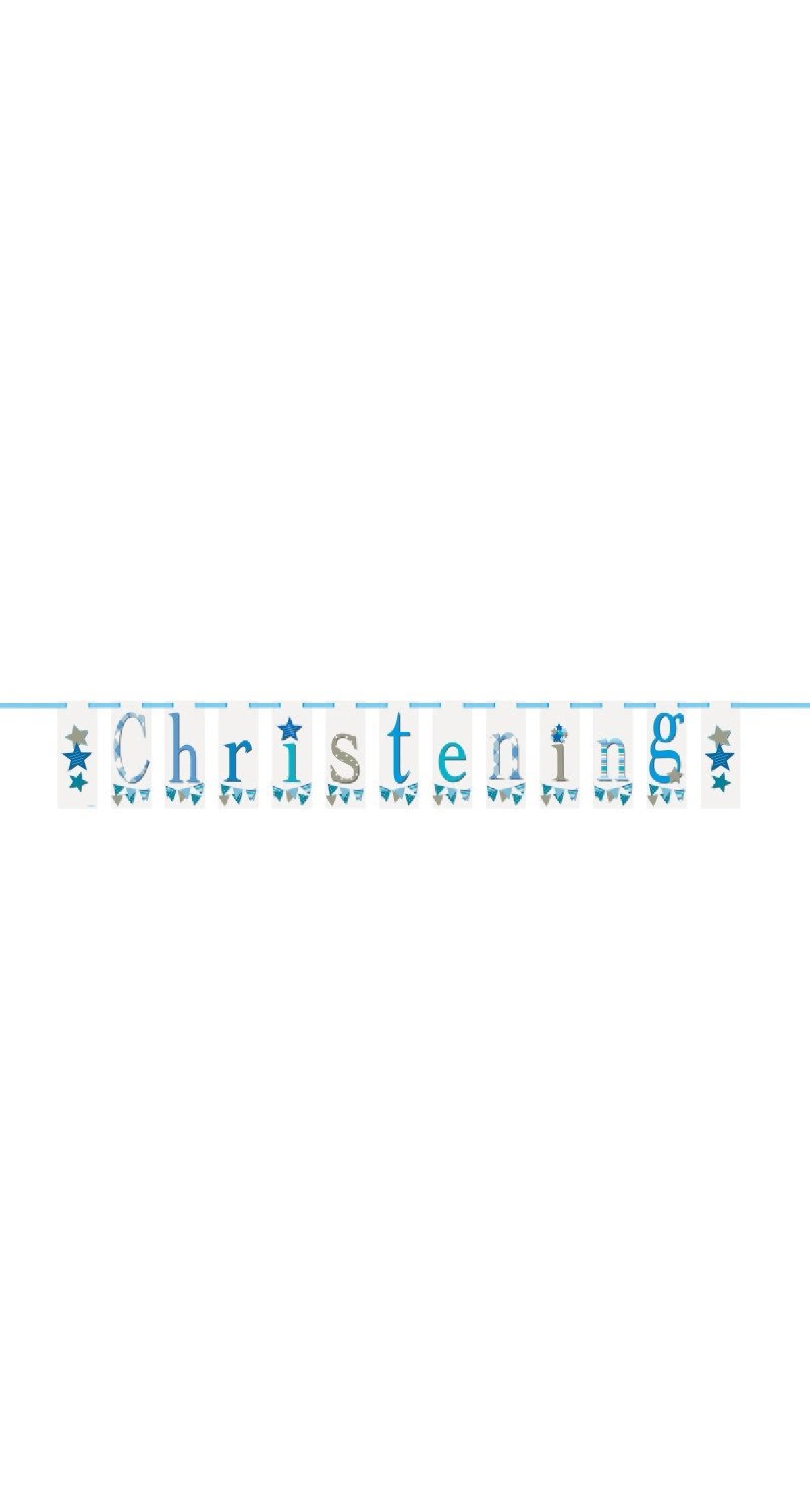 Blue Bunting Christening Decoration Banner - 7ft