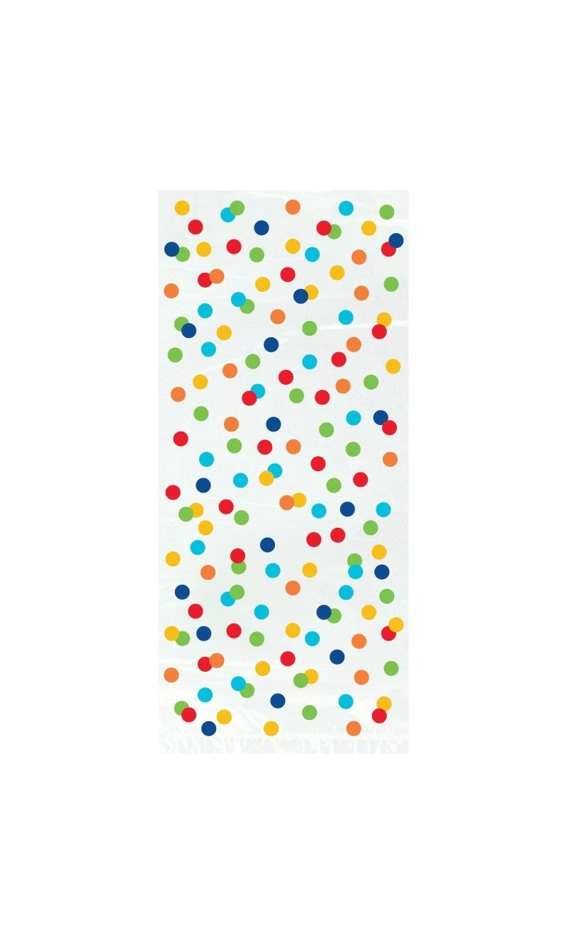 Rainbow Polka Dots Cellophane Party Bags - 20pk