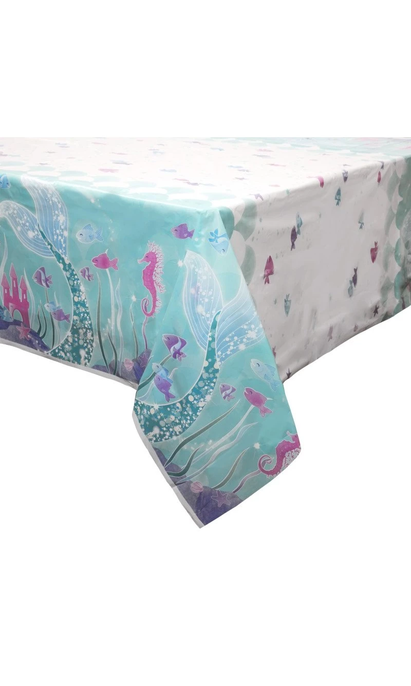 Mermaid Rectangular Plastic Table Cover - 137 x 213cm