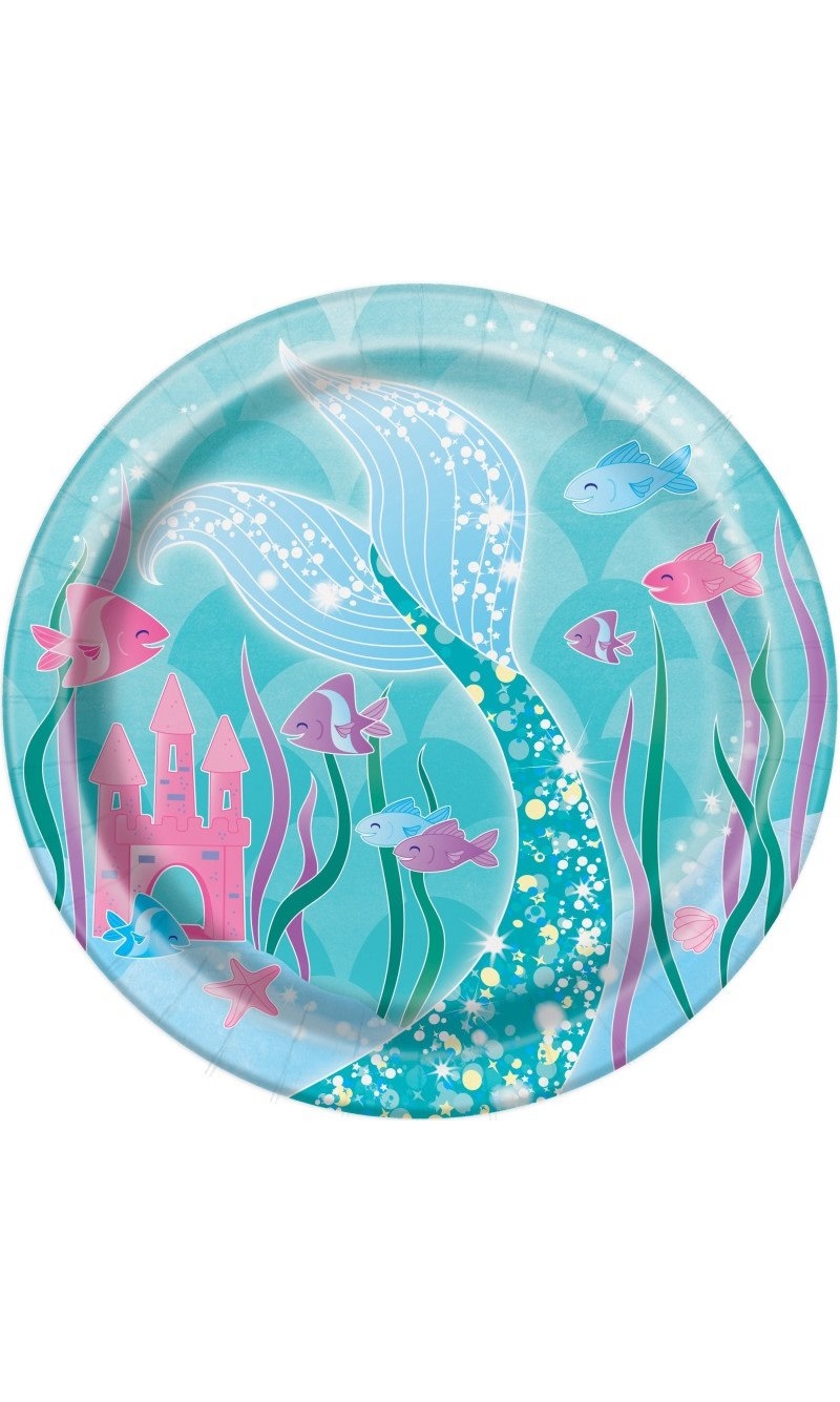 Mermaid Round 7" Dessert Plates - 8pk