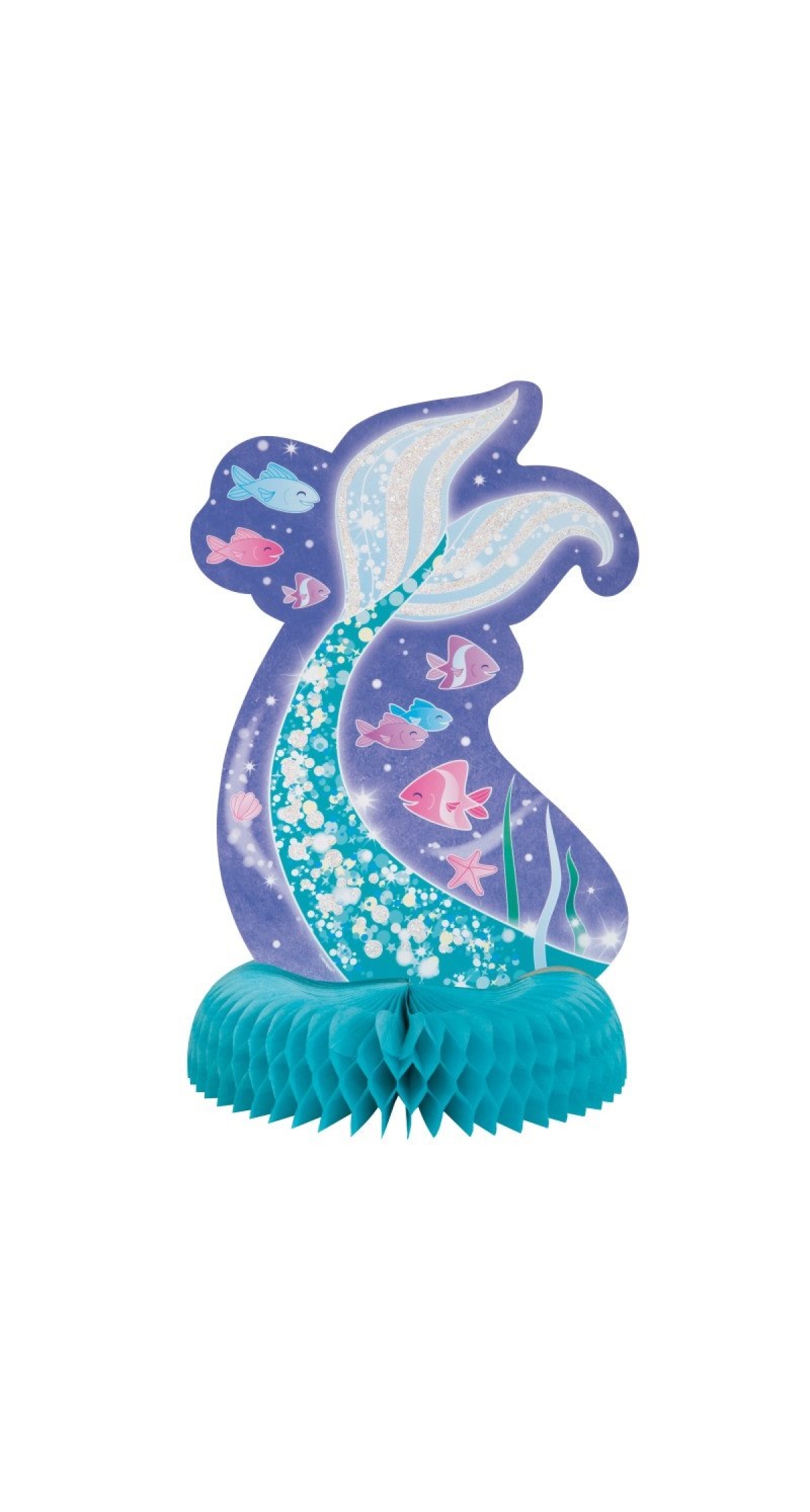Mermaid Honeycomb Centerpiece Decoration - 14"x12"