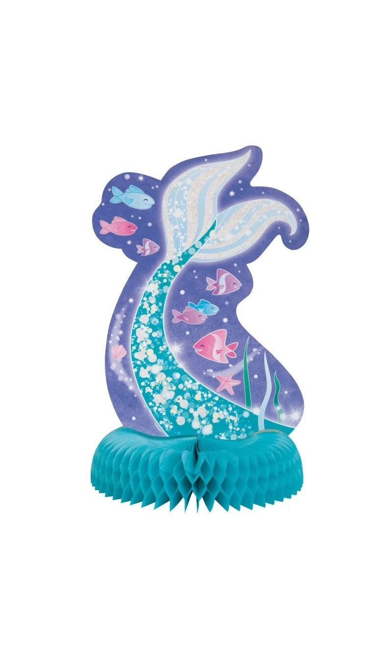 Mermaid Honeycomb Centerpiece Decoration - 14"x12"