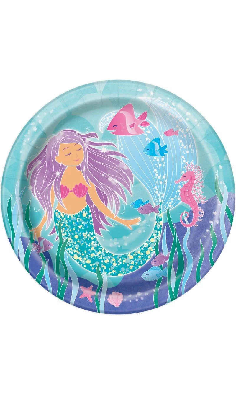 Mermaid Round 9" Dinner Plates - 8pk